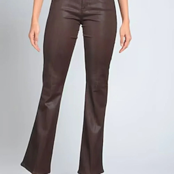 FRAME Le High Flare coated jeans - Color: Dark brown Size 34 - Picture 8 of 9